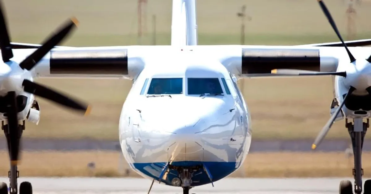 turboprop airliner front view