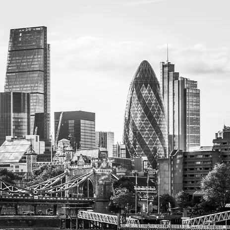 LunaJets London Office. View of the City of London