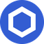 Chainlink logo with a white hexagonal chain link symbol inside a blue circle.