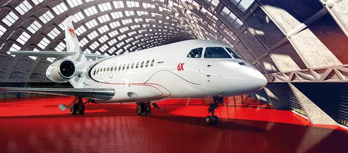 super large jet falcon 6x dassault