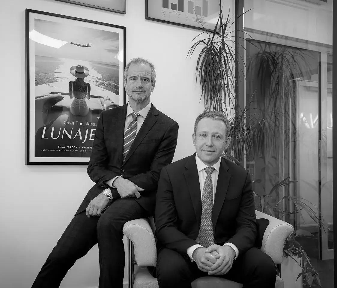 Eymeric Segard LunaJets alapítója és Guillaume Launay, vezérigazgató