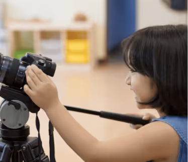 Student taking photograph