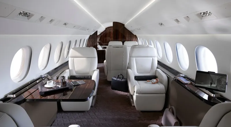 interior of a private jet