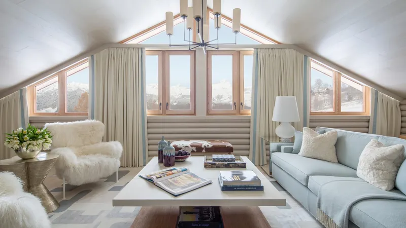 Vista de un árbol de Navidad en Megève