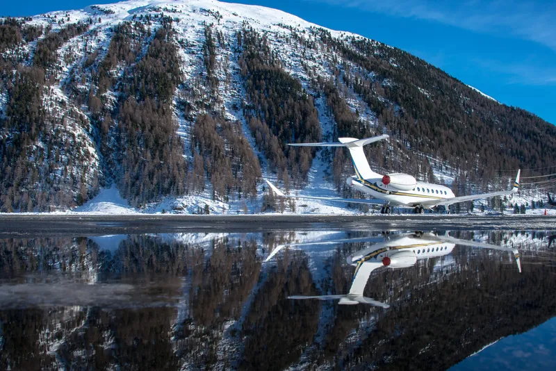 La pista de aterrizaje del aeropuerto de Samedan