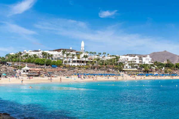 Landscape with Playa Blanca and Dorada beach, Lanzarote, Canary Islands, Spain