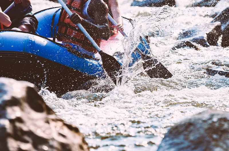 Rafting a Courchevel hegyi folyón