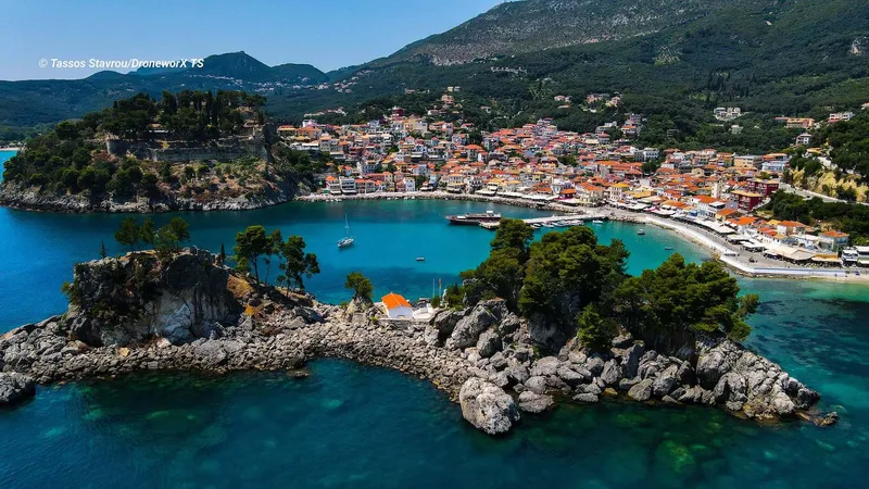 Beach promenade of the Greek coastal town of Parga