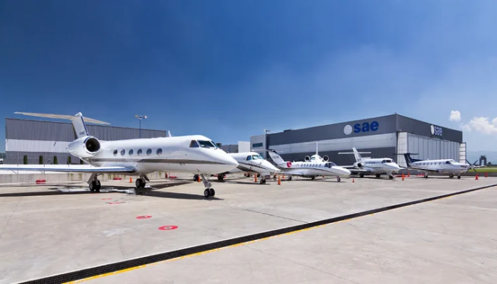 SAE FBO aircraft parking area at Toluca airport