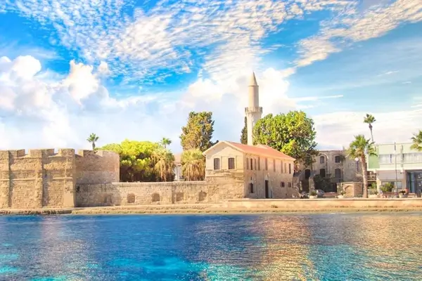 Photo of the town of Larcana in Cyprus taken from a river