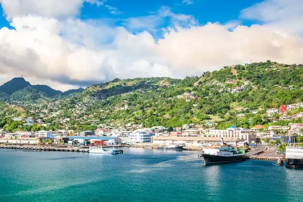 Panorama paysage du port de Kingstown, Saint-Vincent