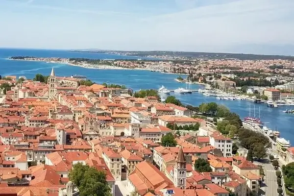 Skyline of Zadar Croatia and the Adriatic Sea at the northwestern part of Ravni Kotari region
