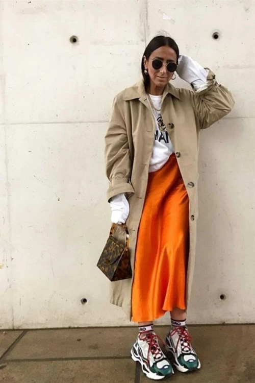 orange-slip-skirt-outfit-with-oversized-trench