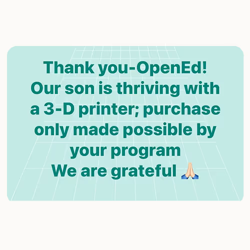 Post thanking OpenEd