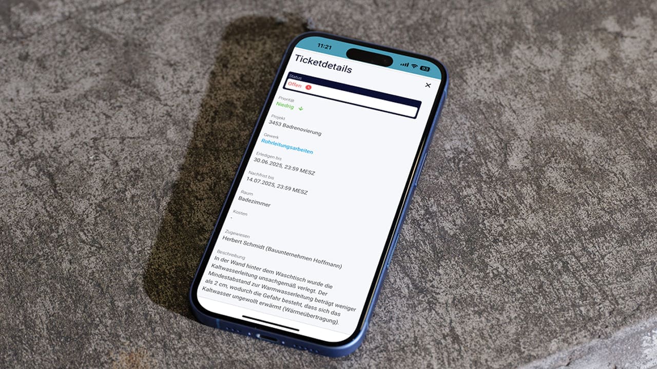 Ticketdetails in der Flexxter App auf dem Smartphone