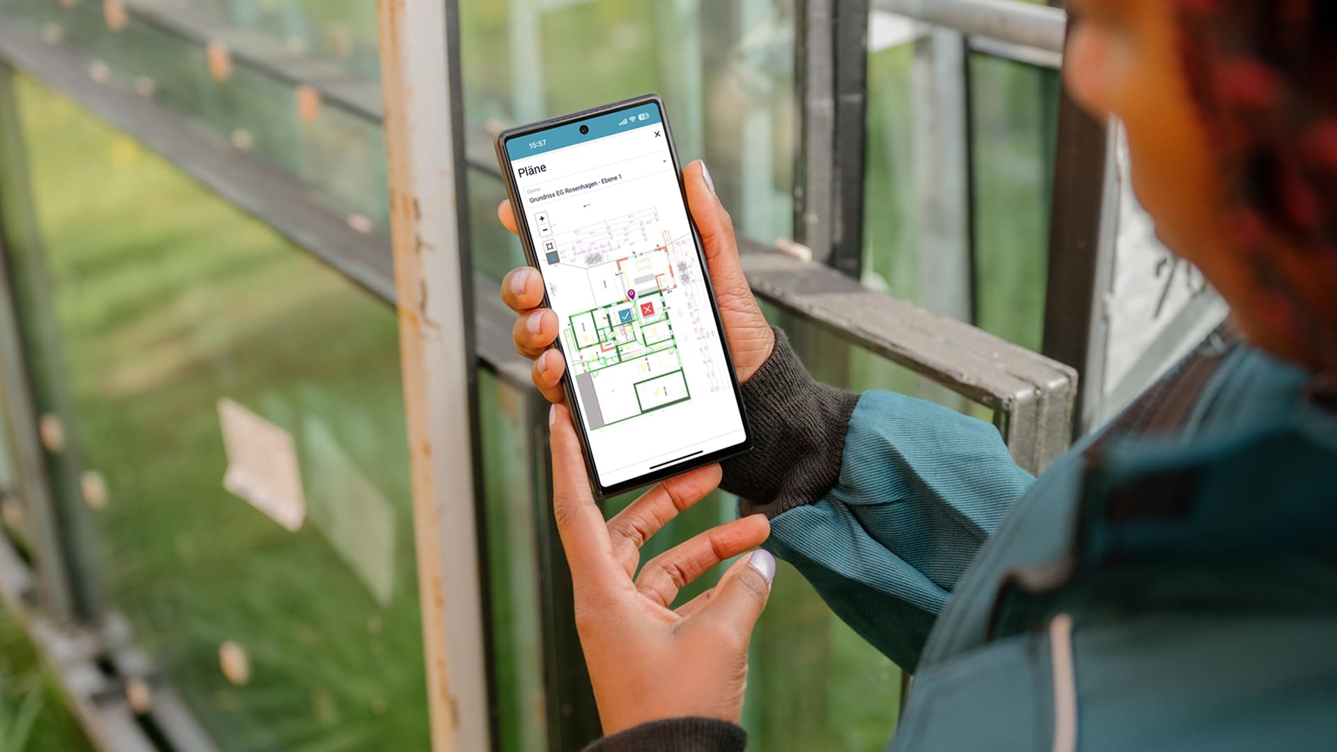 Verortung eines Mangels auf einem Plan mit der Flexxter Software