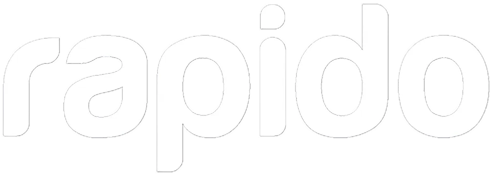 White Rapido logo text on a black background.