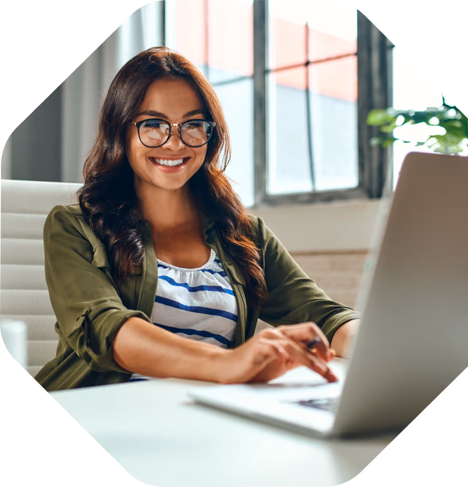 Woman working on the computer