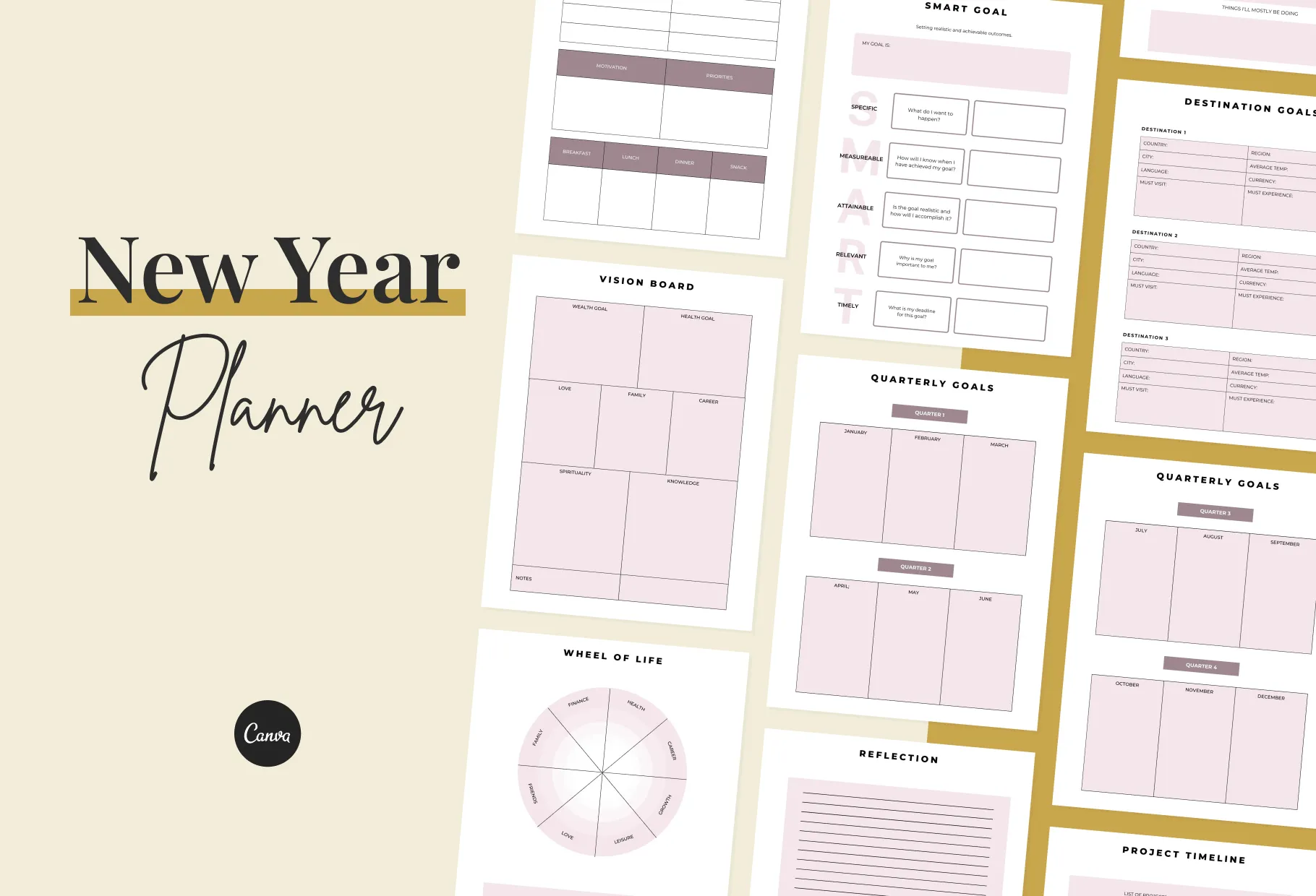New Year Canva Planner Template