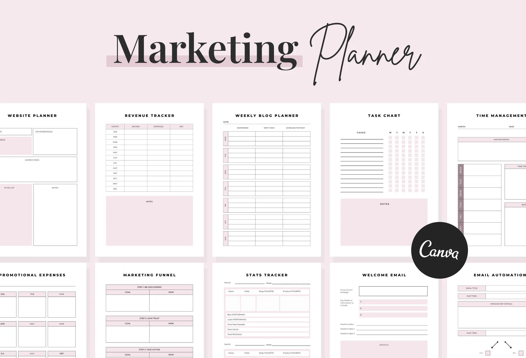 Marketing Planner Canva Template