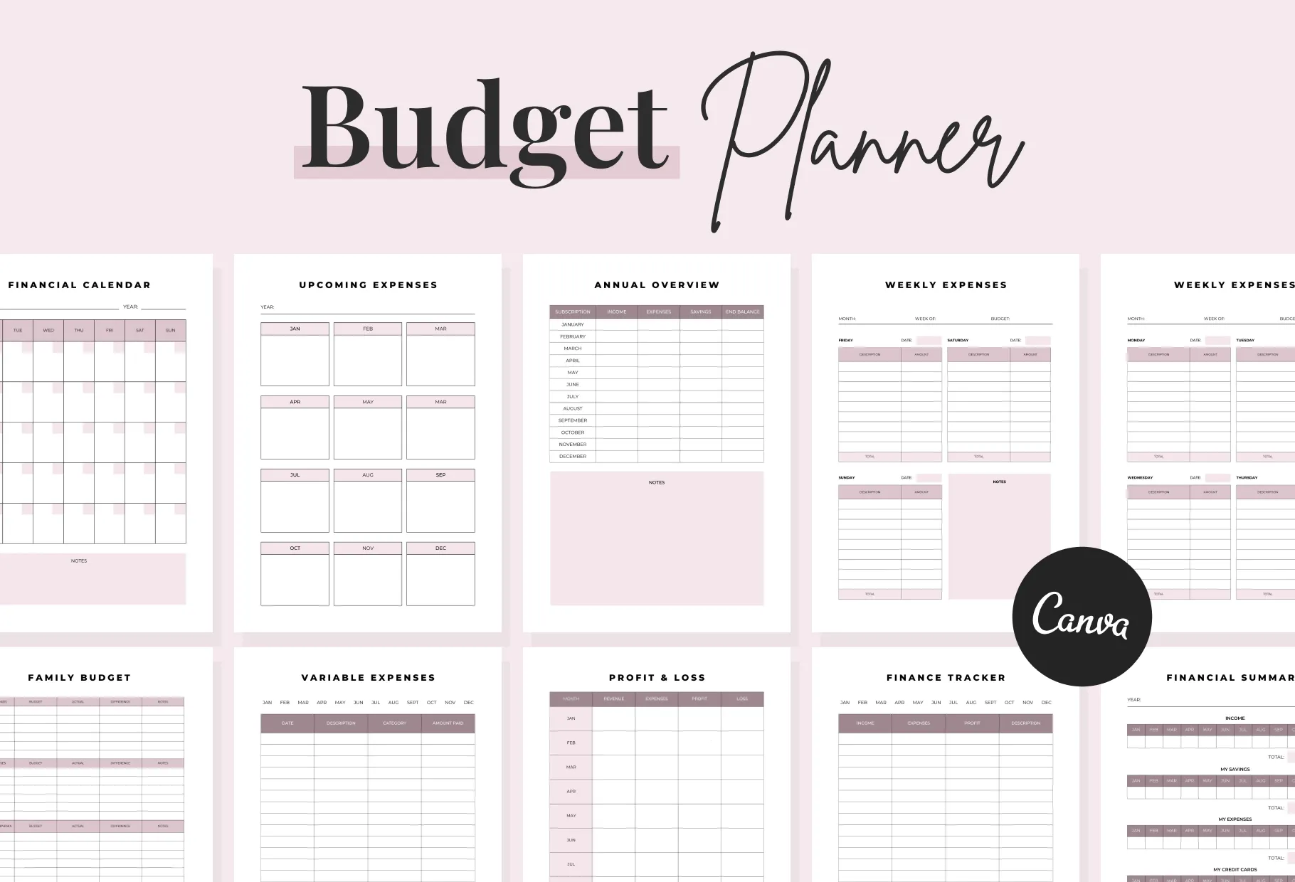 Budget Planner Canva Template