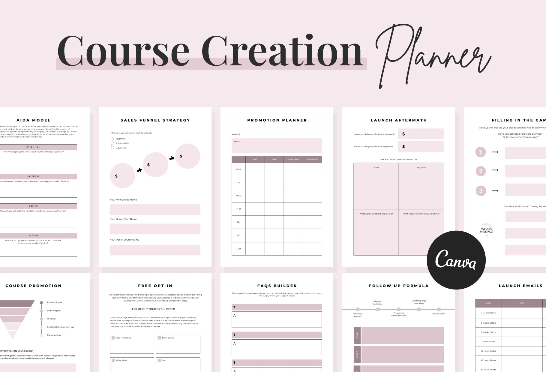 Course Creation Planner Canva Template