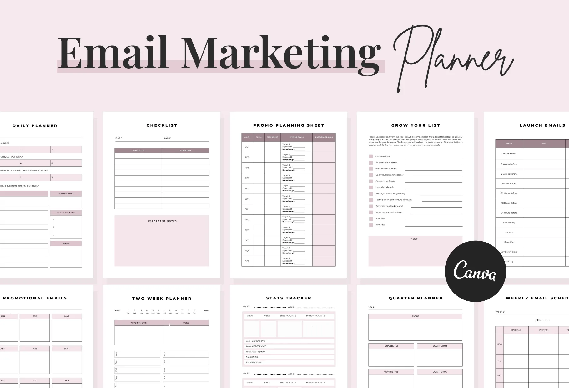 Email Marketing Planner Canva Template