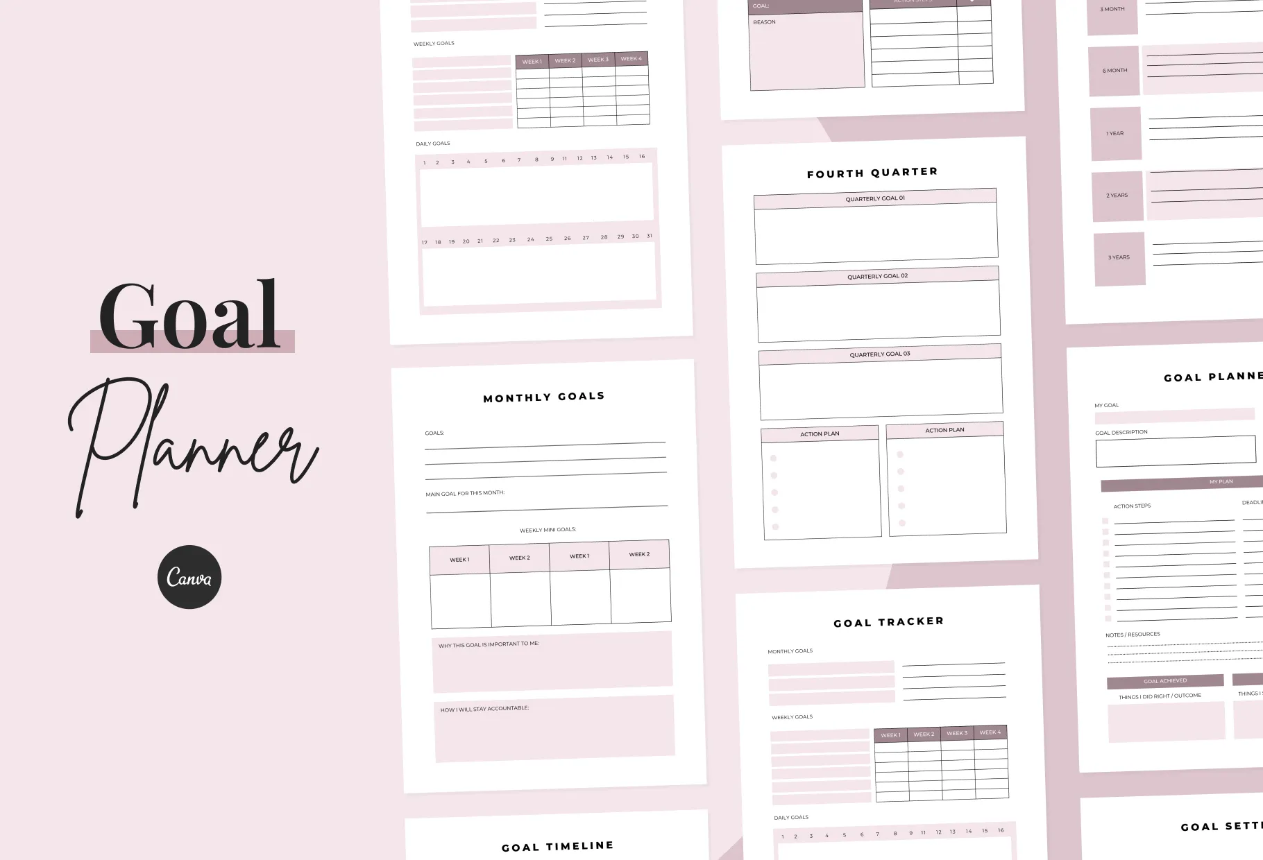 Goal Planner Kit Canva Template