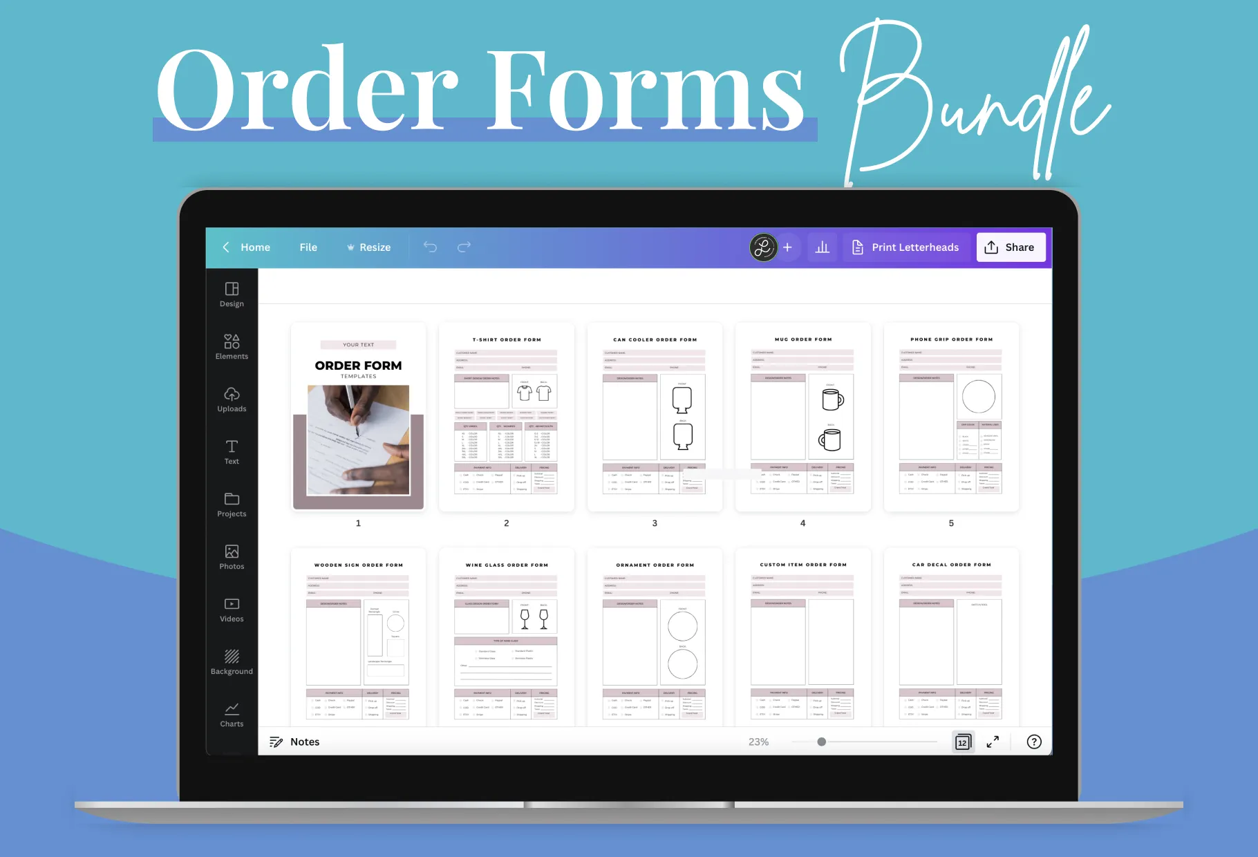 Order Forms Canva Template Bundle
