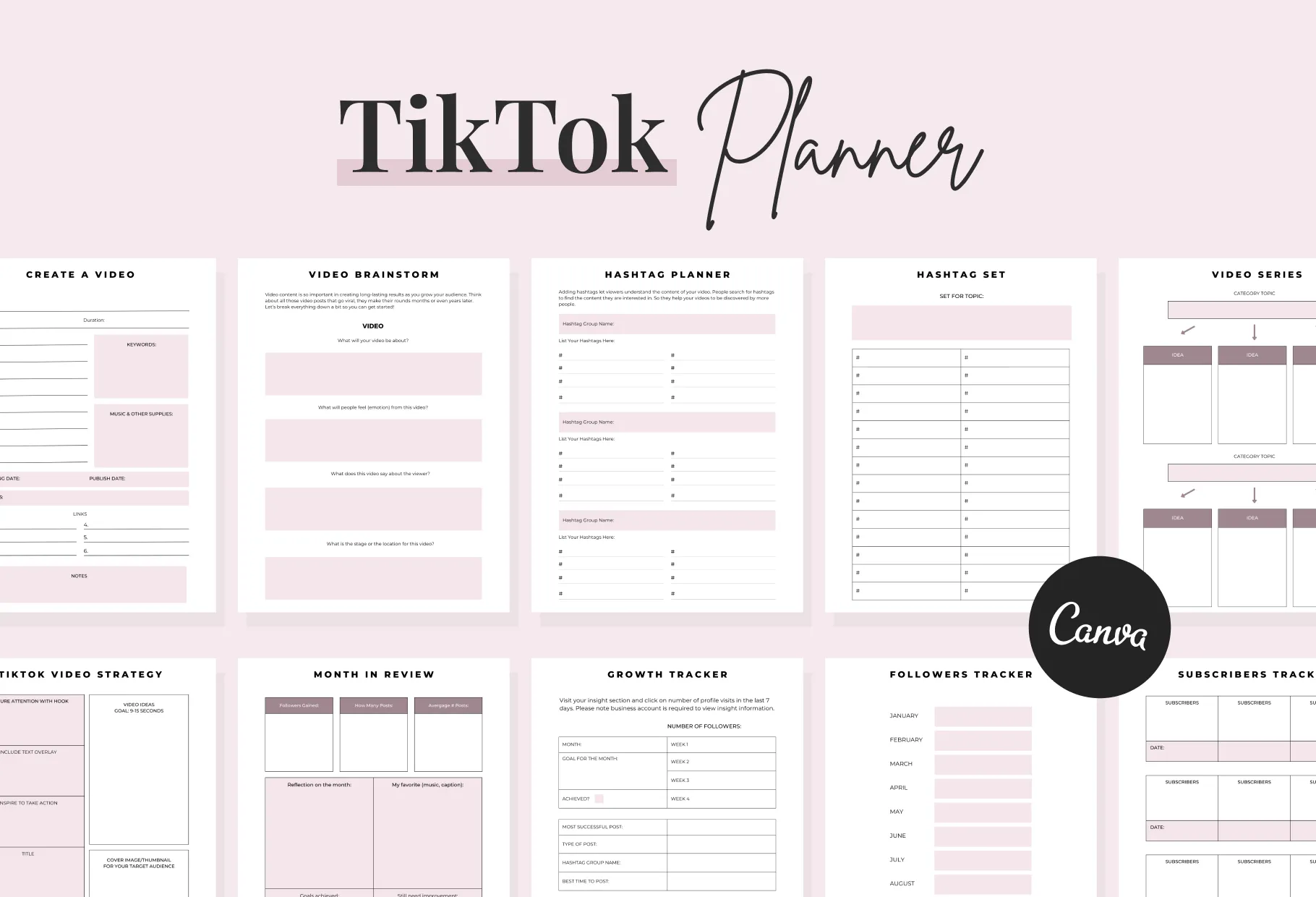 Tiktok Planner Canva Template
