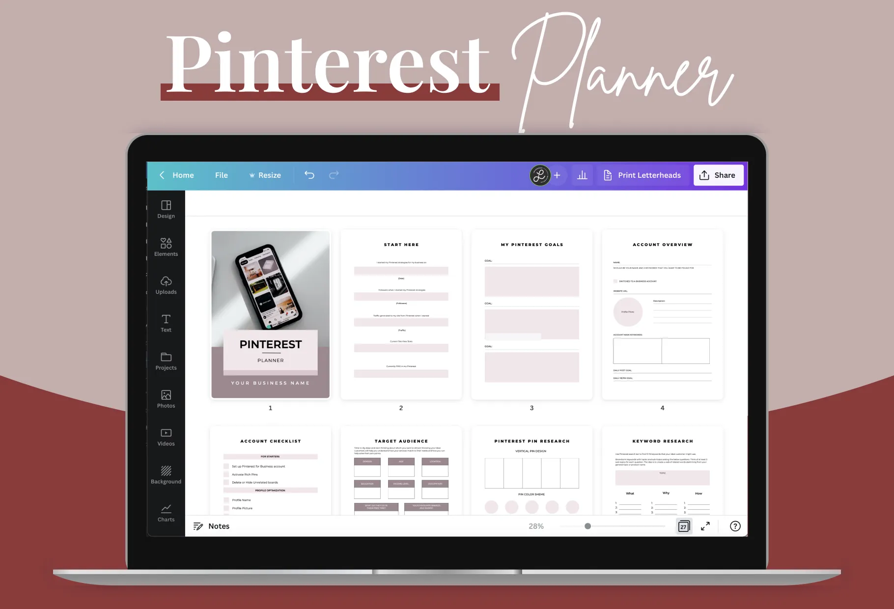 Pinterest Planner Canva Template