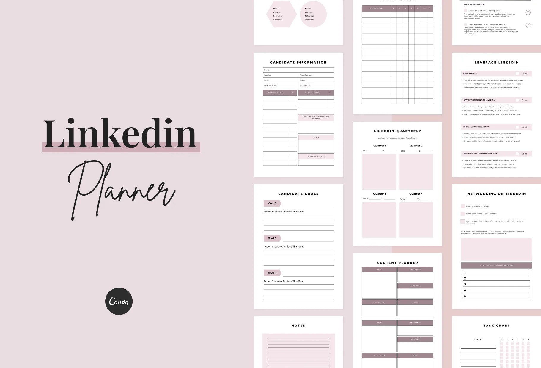LinkedIn Planner Canva Template