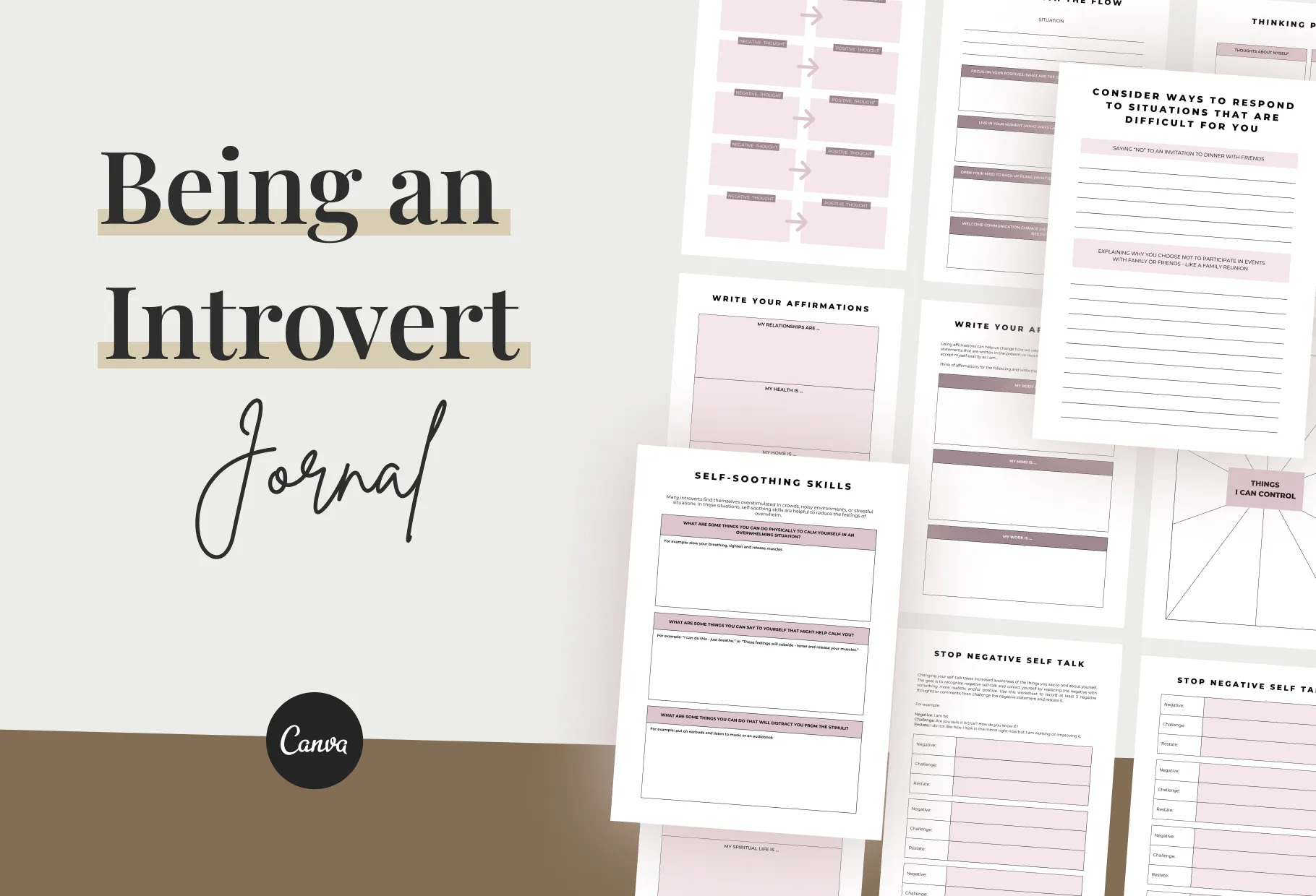 Being an Introvert Planner Canva Template A4 Size