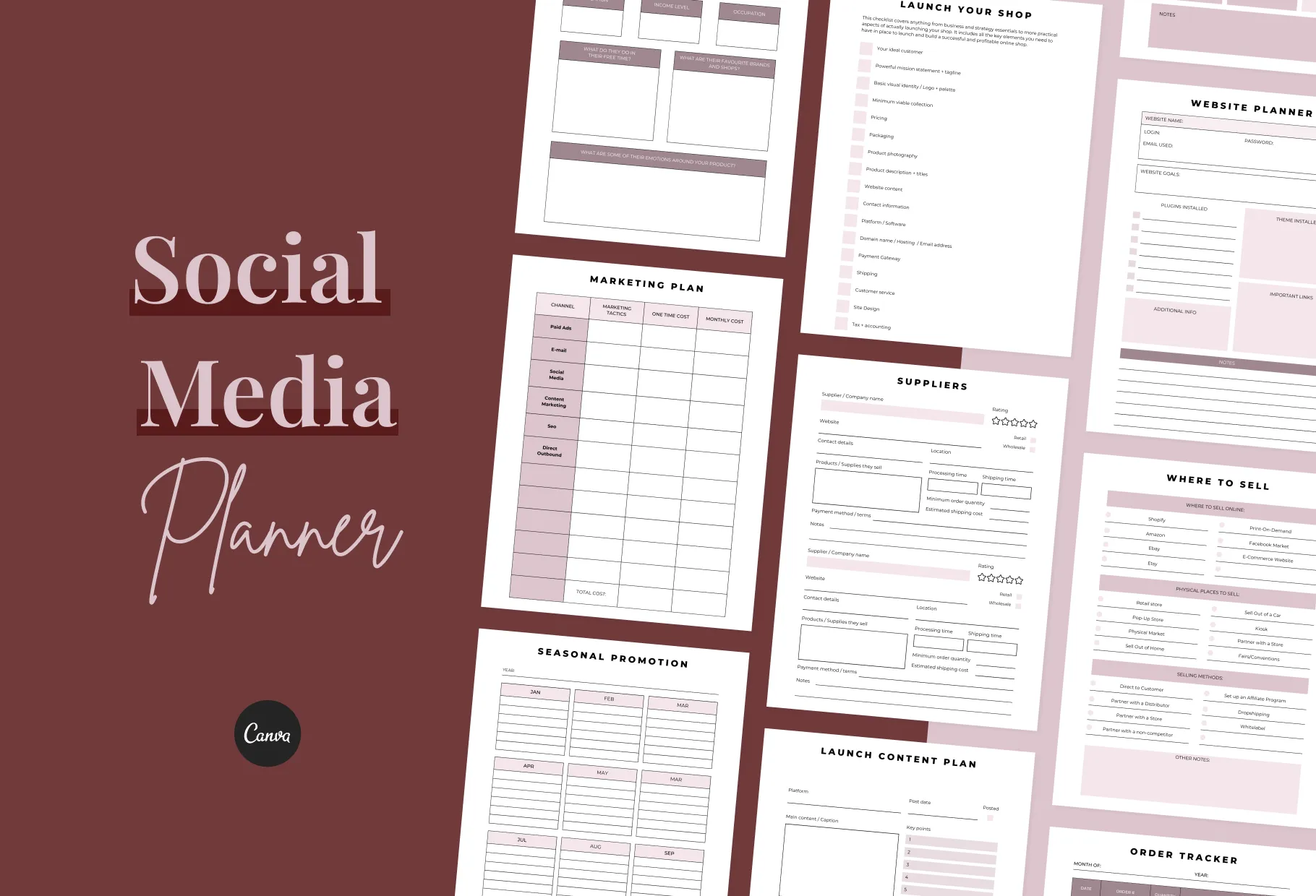 Social Media Planner Canva Template