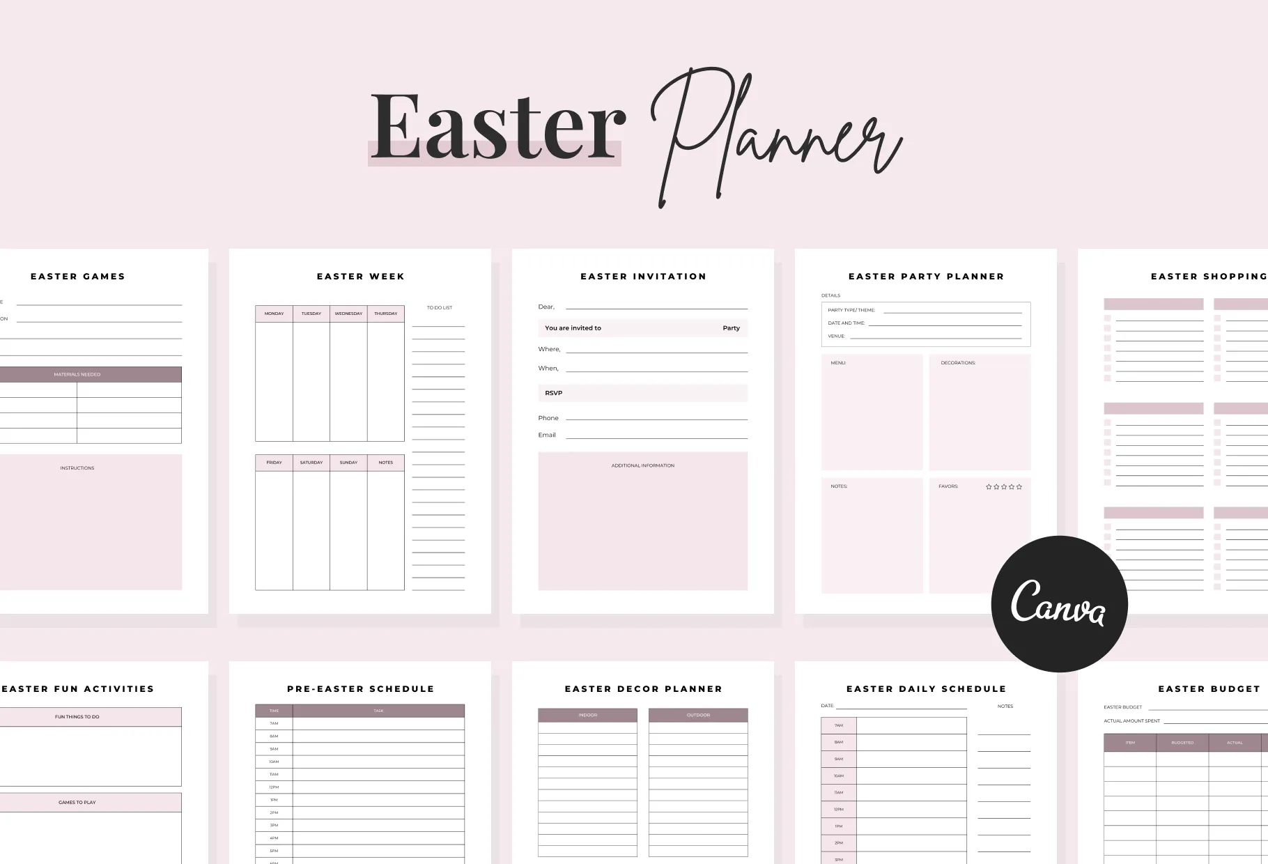Easter Planner Canva Template
