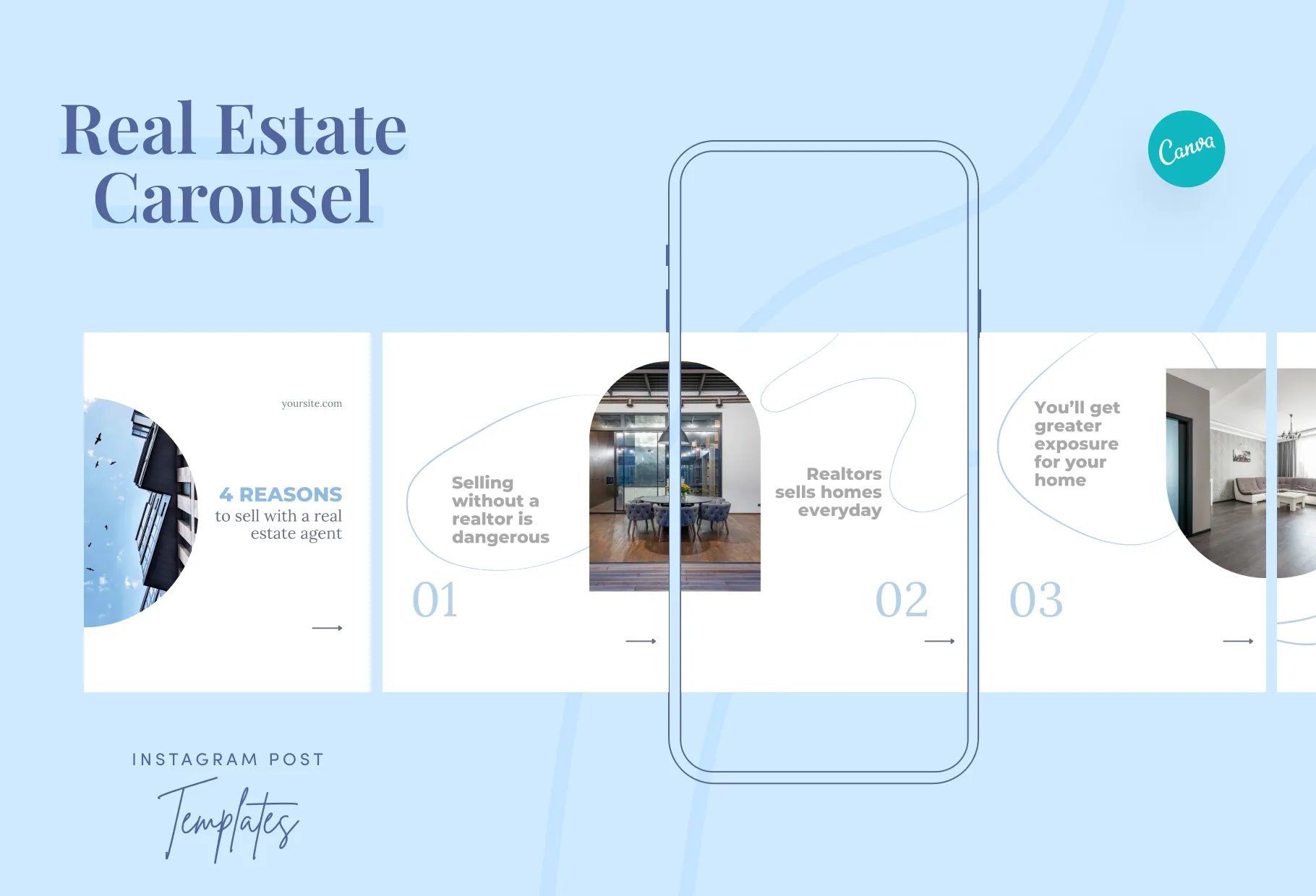 Lily Real Estate 6-Page Carousel Canva Template