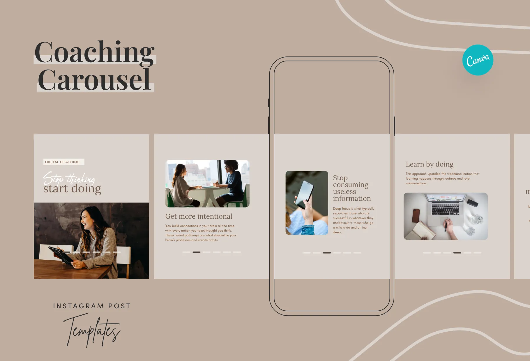 Alanna Coaching 6-Page Carousel Canva Template