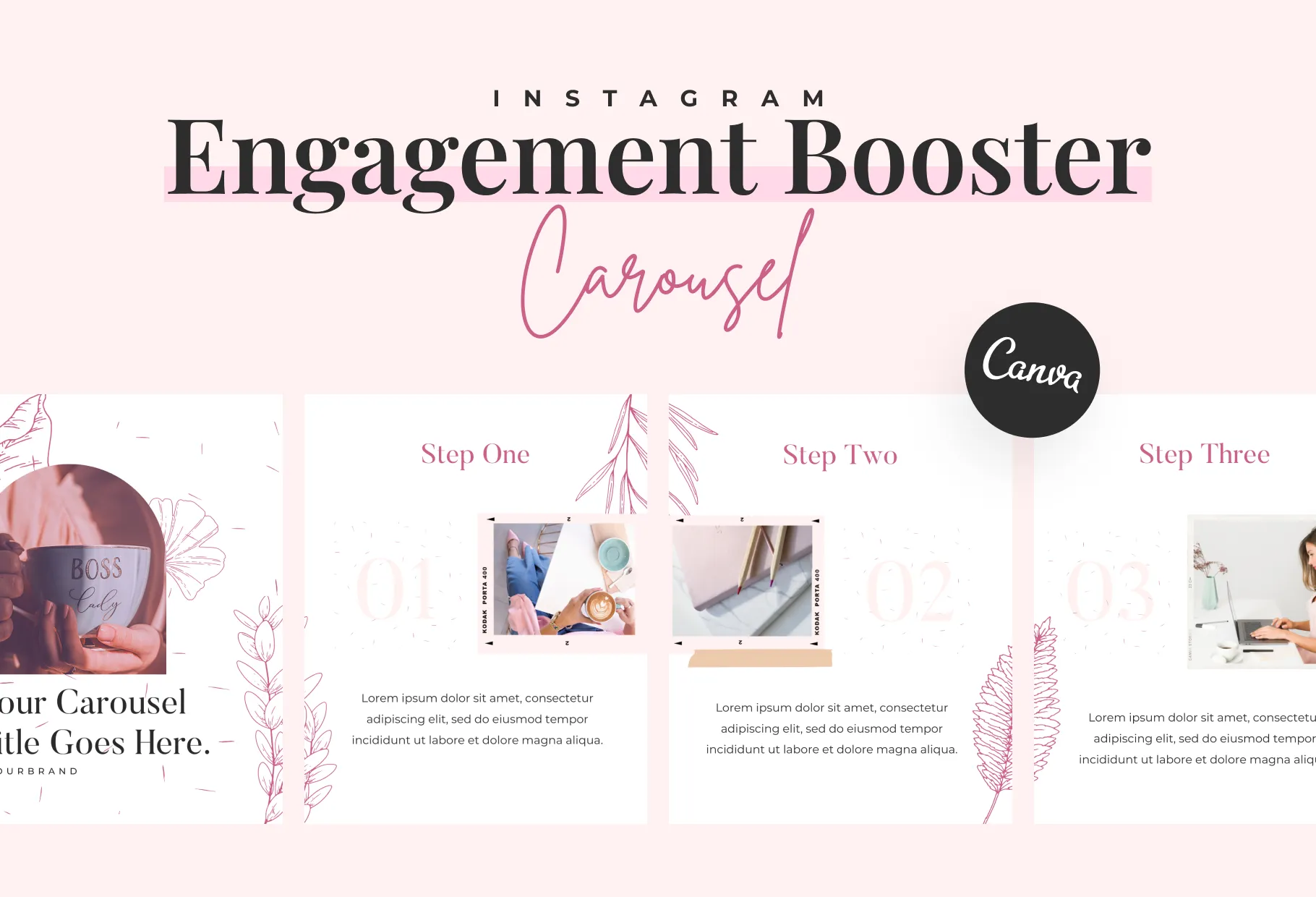 Shiny Carousel Instagram Engagement Booster Canva Template