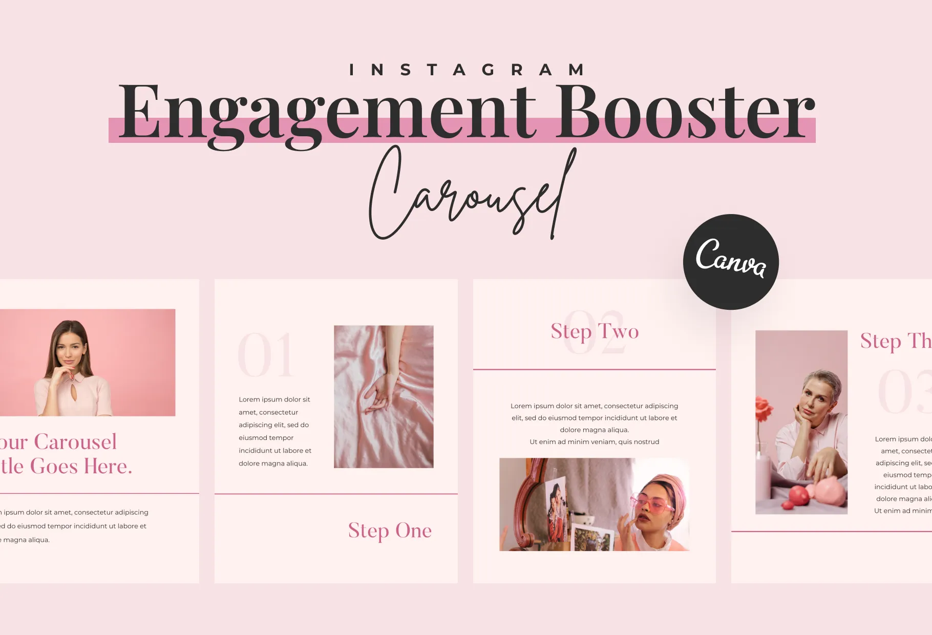 Pinky Carousel Instagram Engagement Booster Canva Template