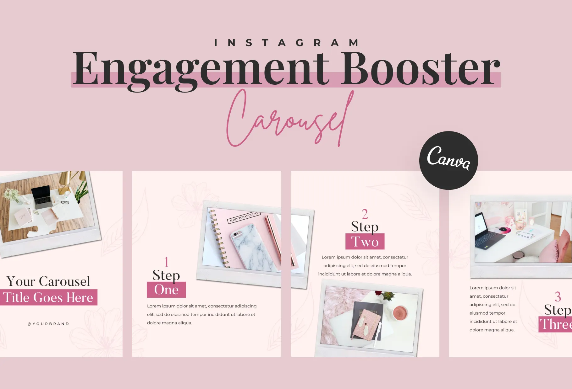 Girly Carousel Instagram Engagement Booster Canva Template