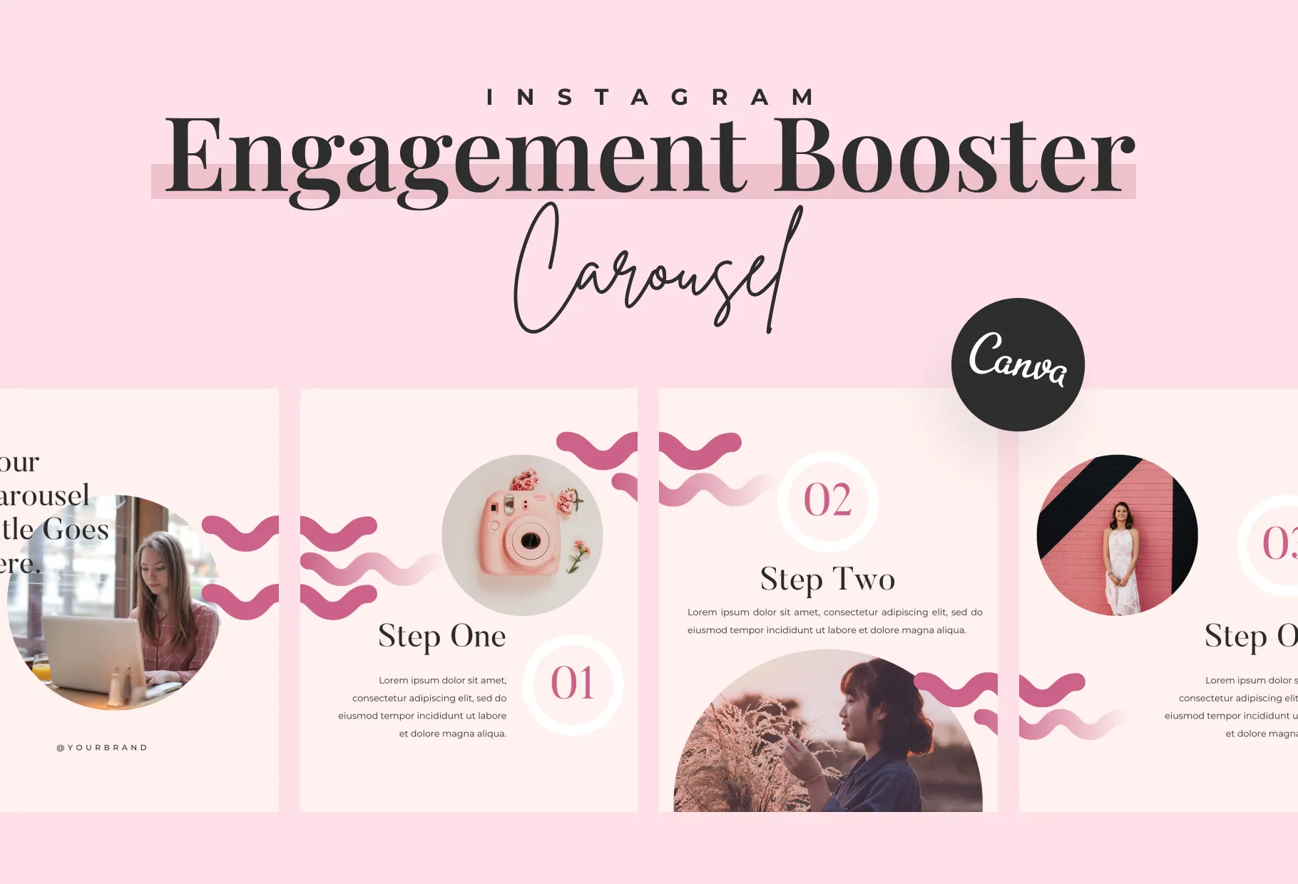 Boho Carousel Instagram Engagement Booster Canva Template
