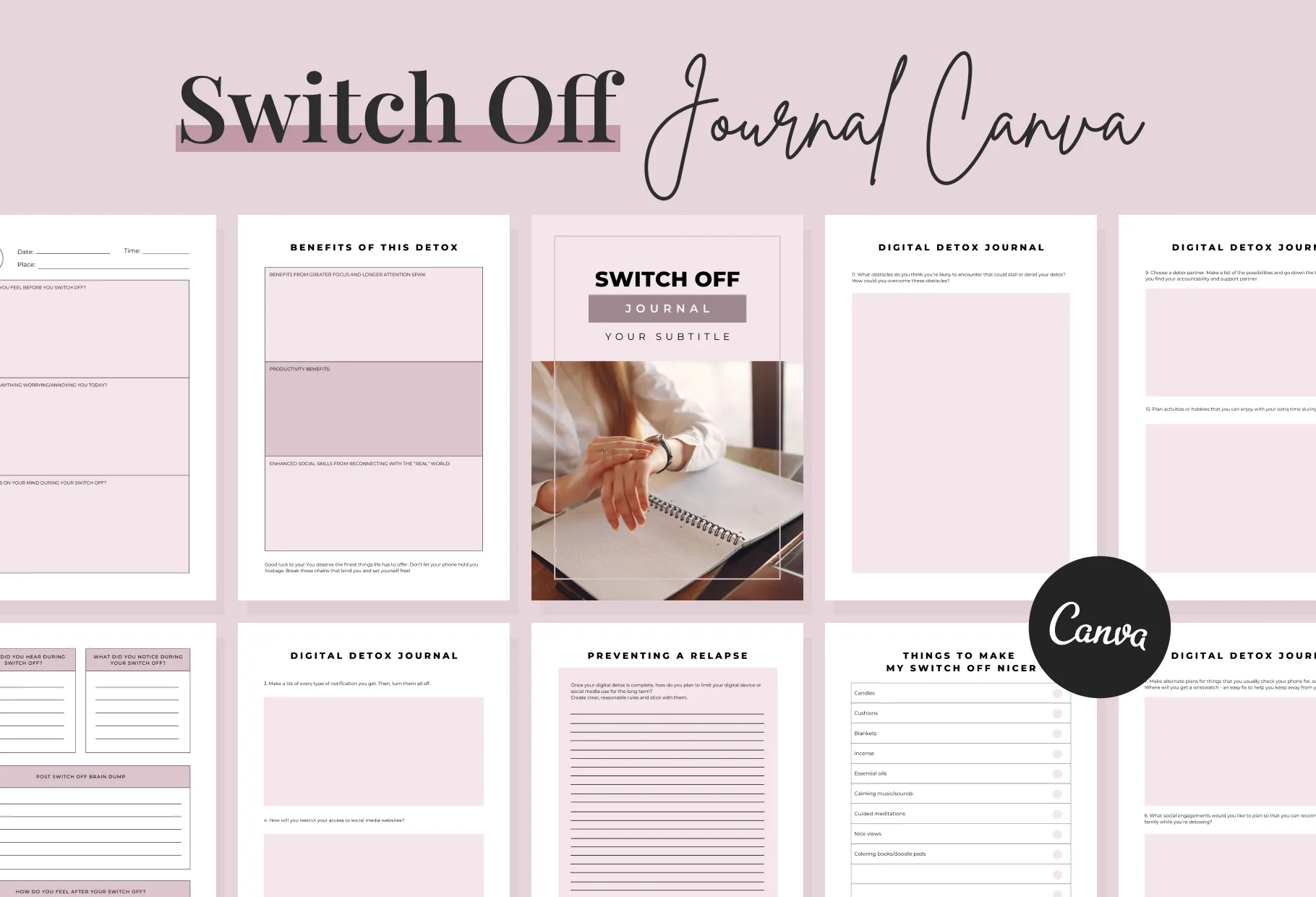 Switch Off Journal Canva Template