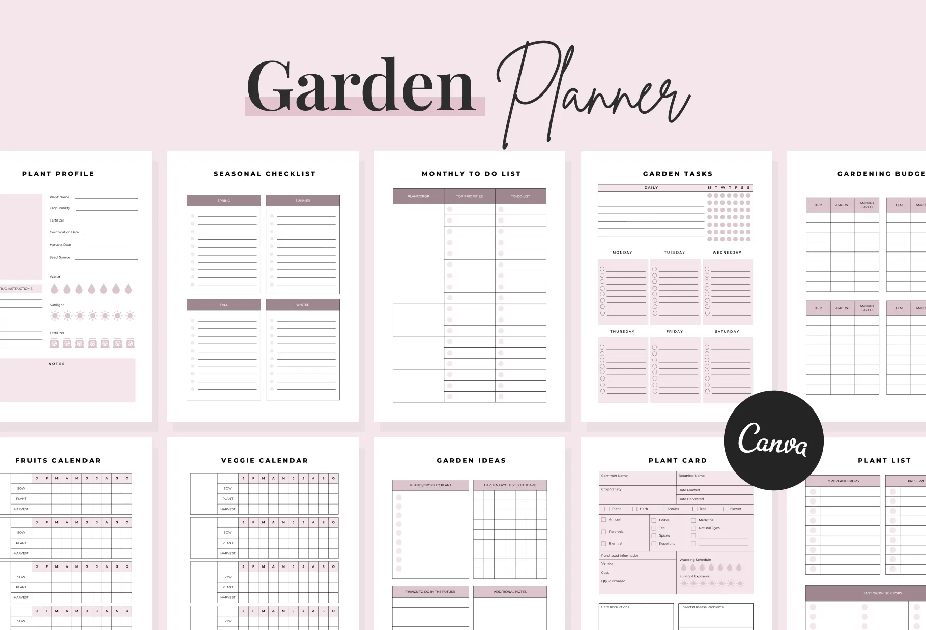 Garden Planner Canva Template