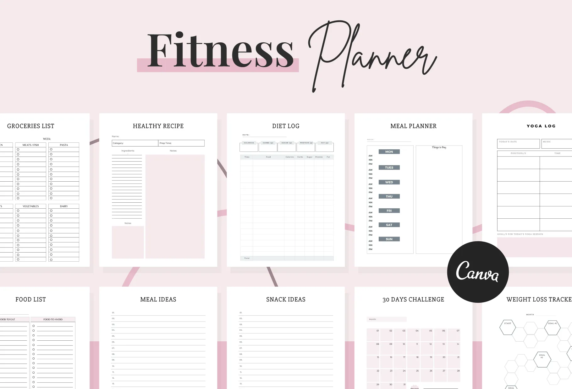 Fitness Planner Canva Template