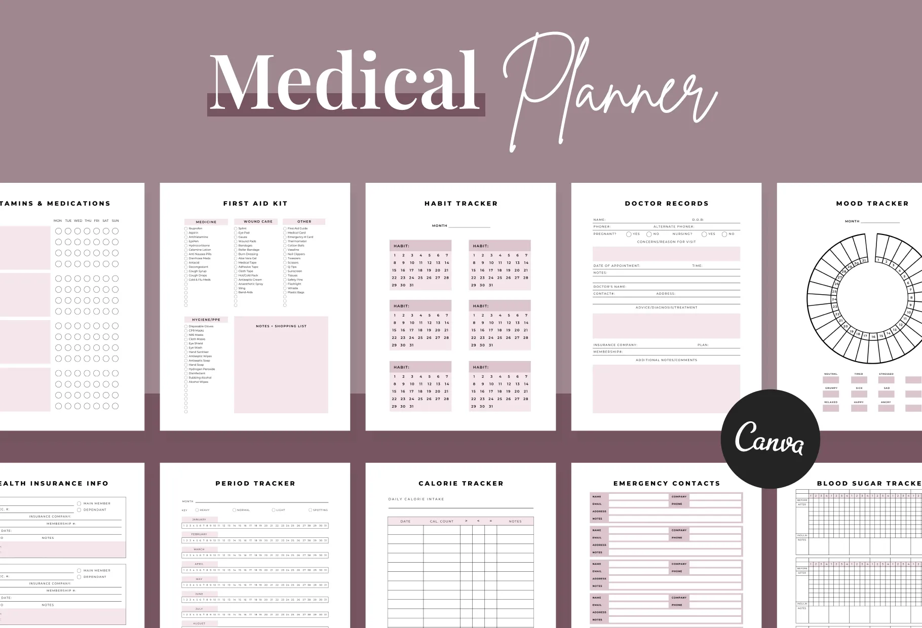 Medical Planner Canva Template