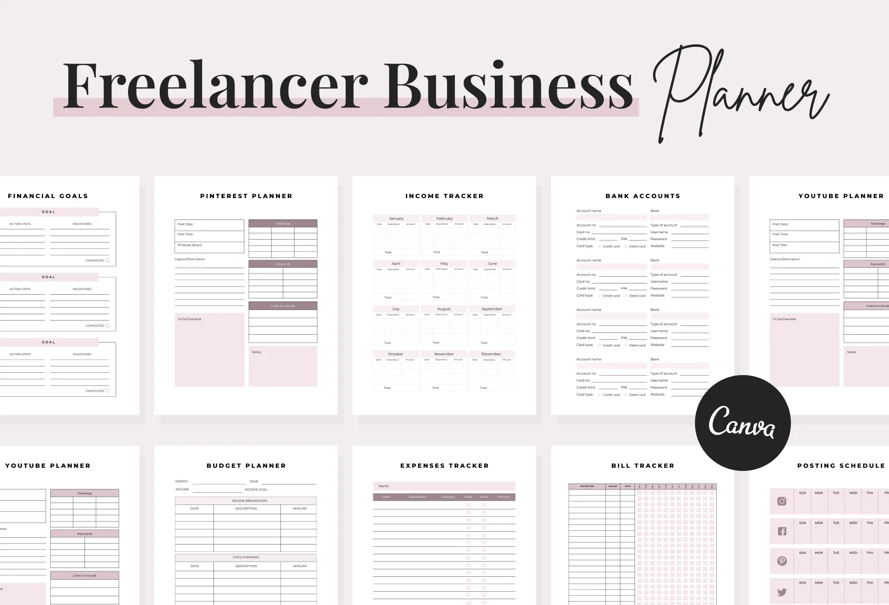 Freelancer Business Planner Canva Template