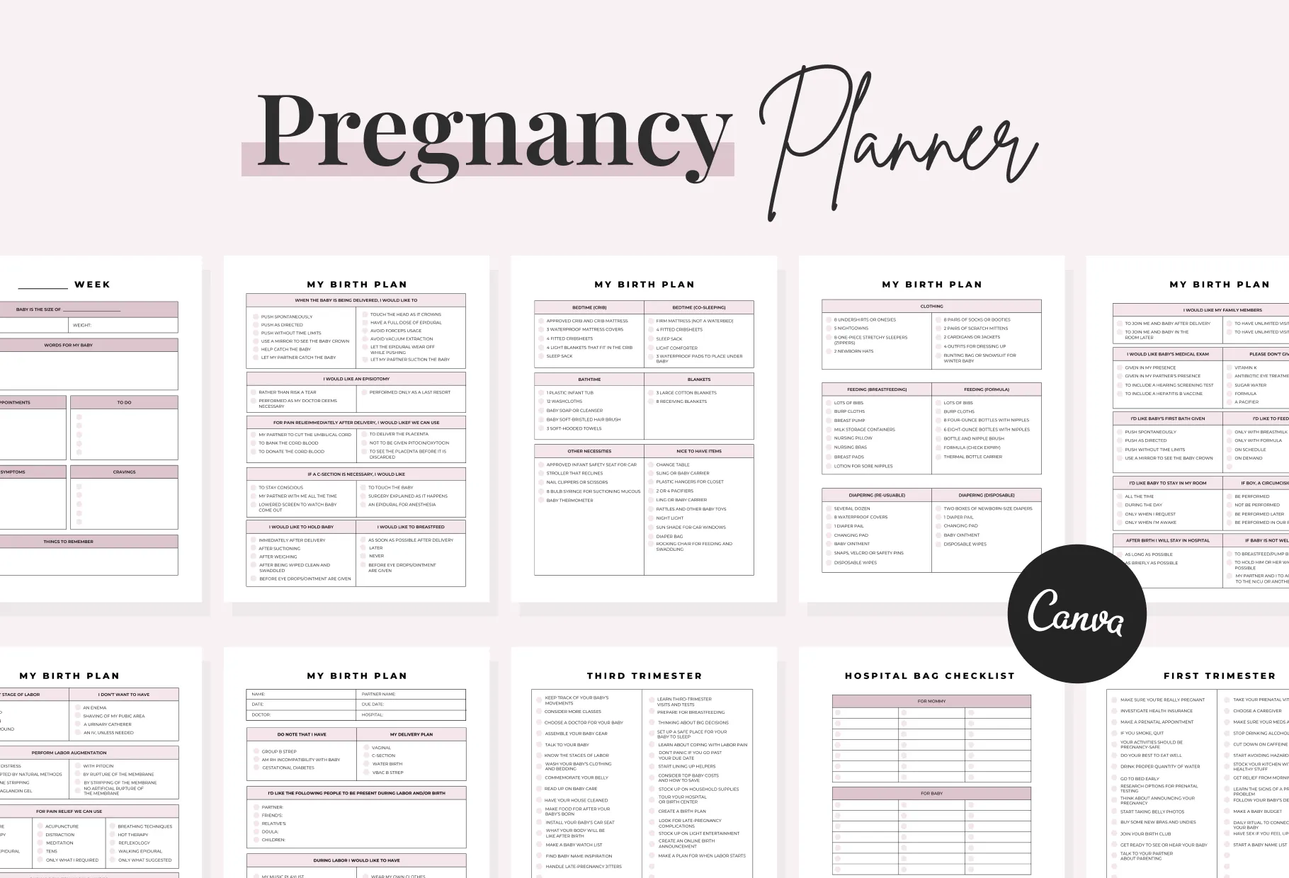 Pregnancy Planner Canva Template