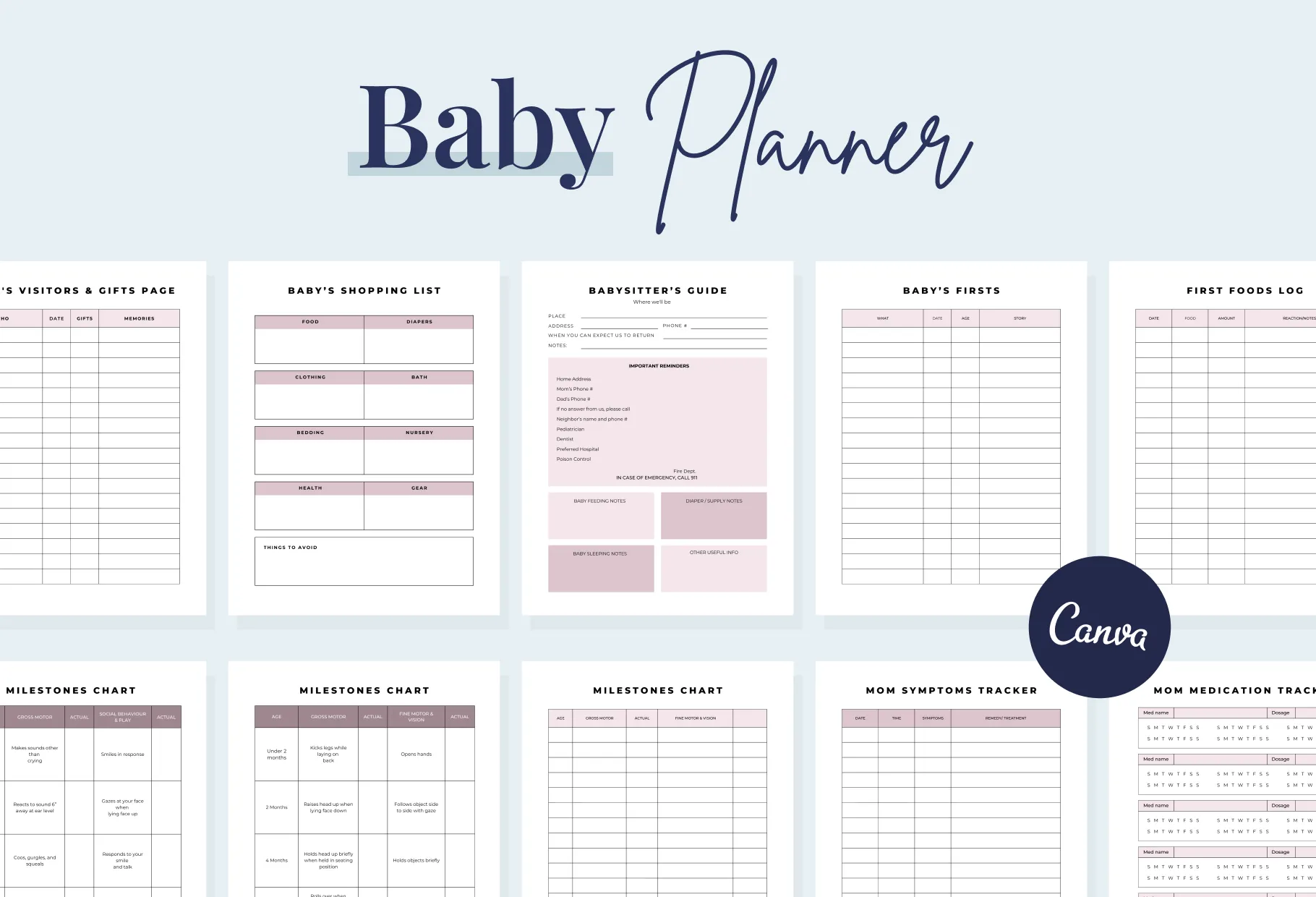Baby Planner Canva Template