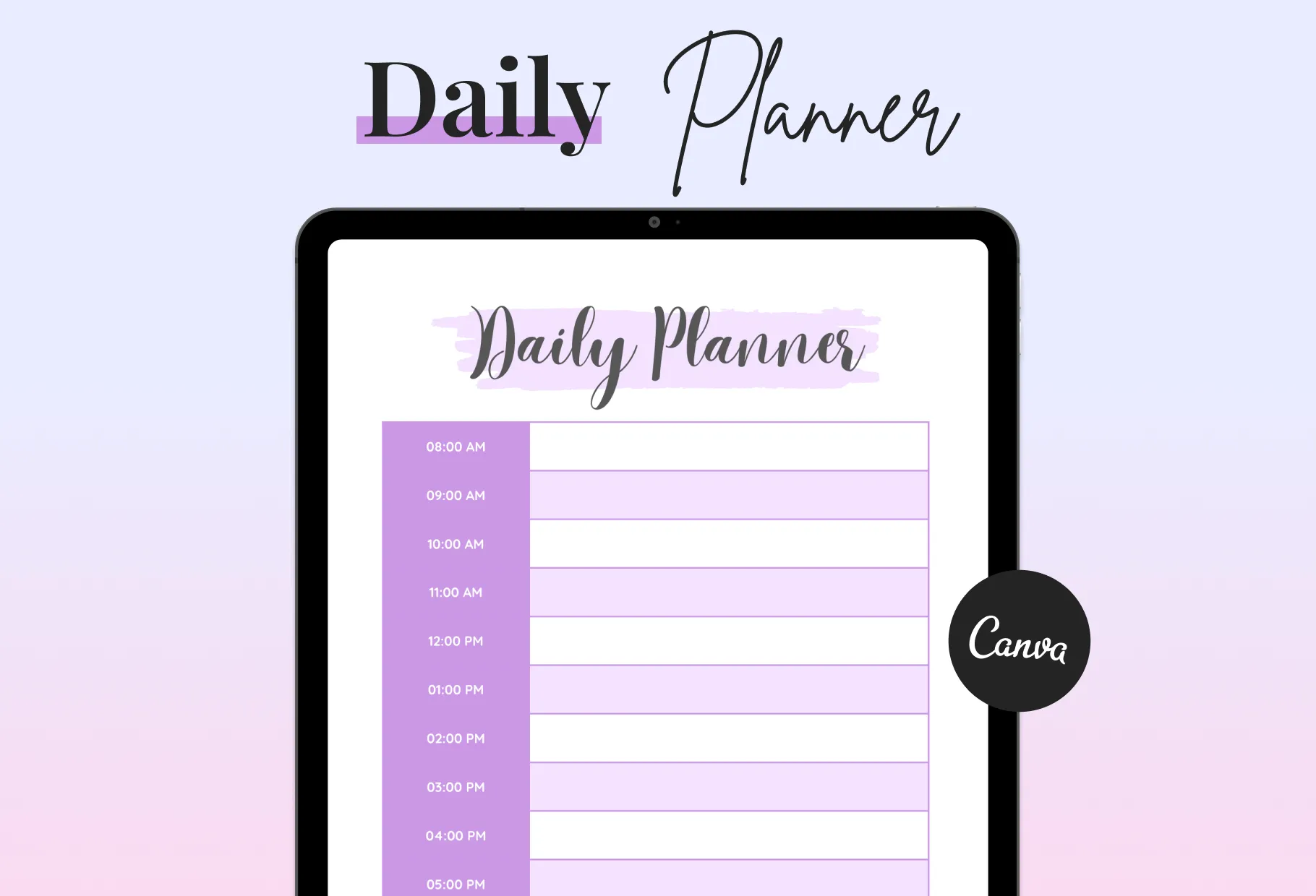 Lenurple Daily Planner Printable and Editable Canva Template