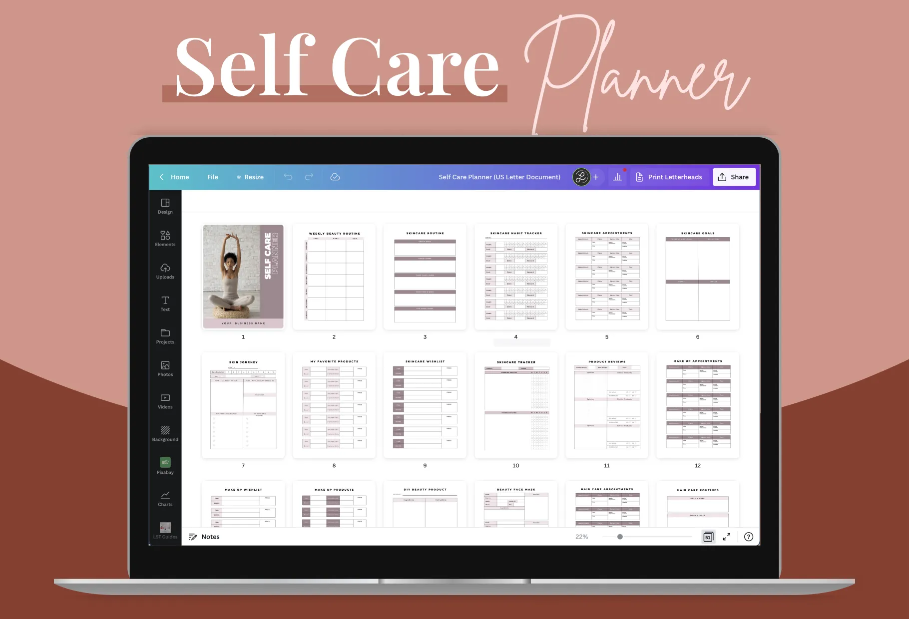 Self Care Planner Canva Template